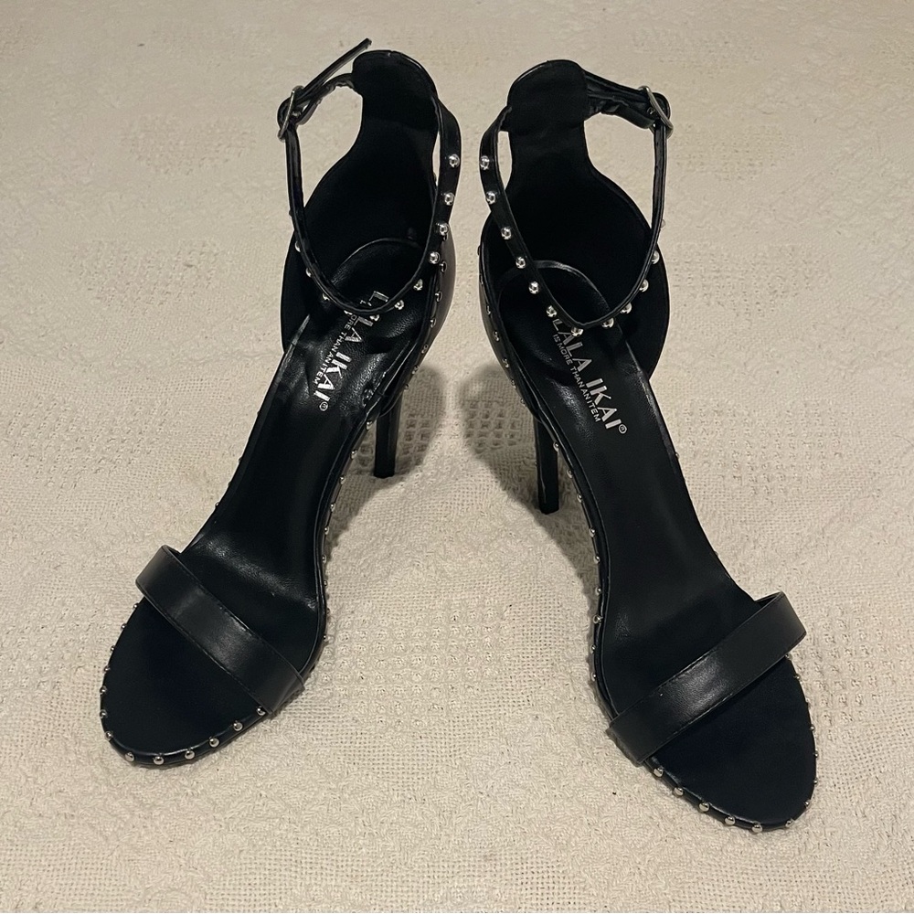 Lala Ikai Black Studded Heels